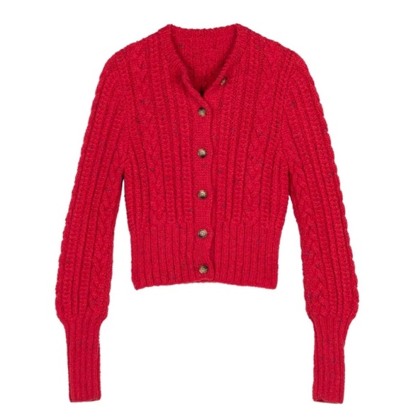 Doen Audrey Cardigan Sweater in Red Sumac. Size XS. Like new. - Picture 2 of 5